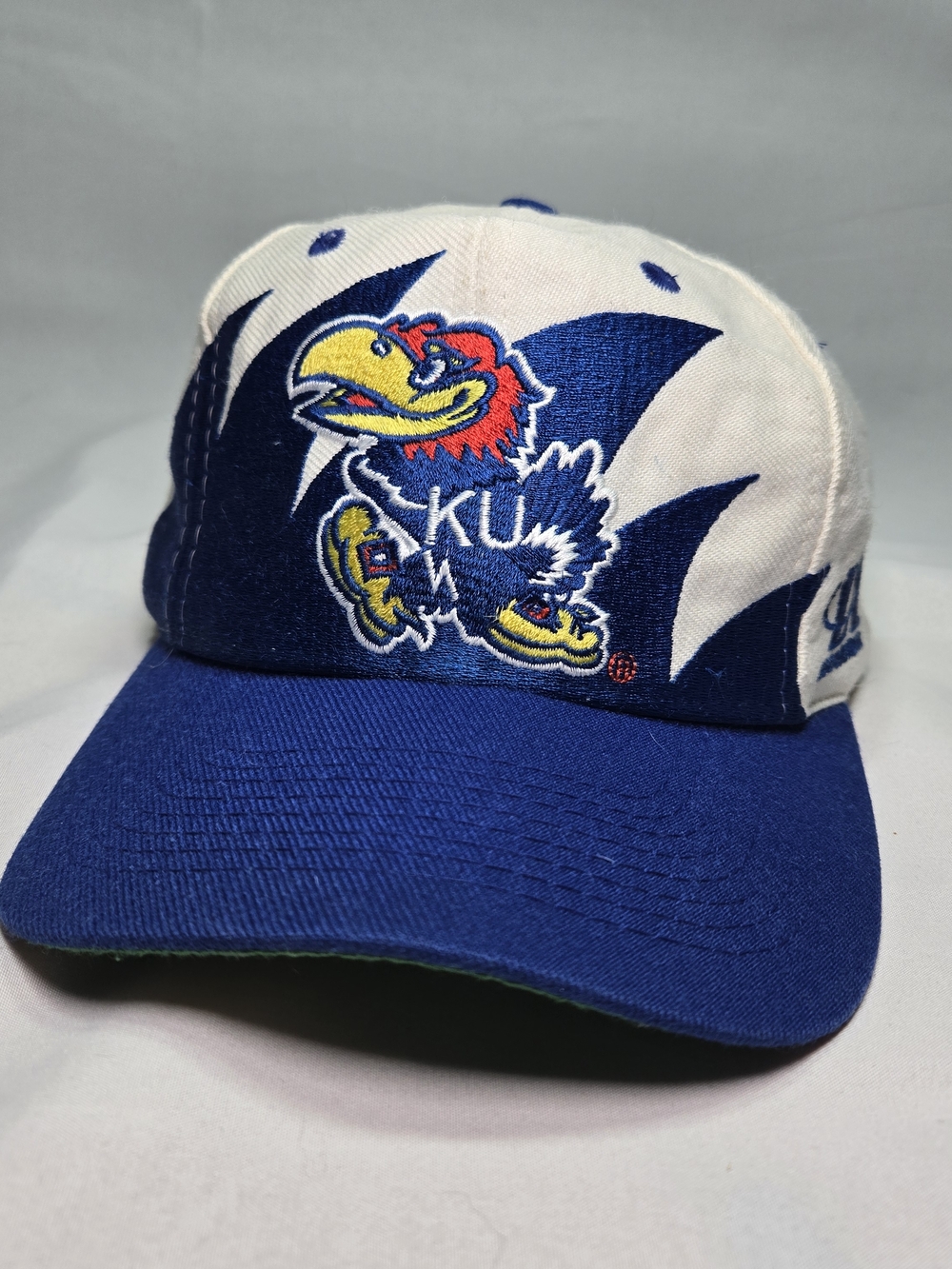 Vintage 90s KU Jayhawks SharkTooth Logo Athletic Kansas University Snapback Wool